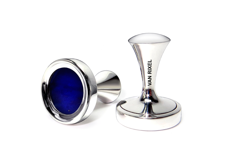 Een paar luxe, hoogwaardige, exclusieve en handgemaakte High End manchetknopen in 18 kt Witgoud met Lapis Lazuli - MII